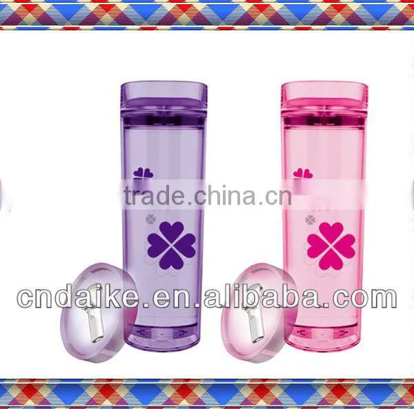 16oz New Transparent Double Wall Plastic Mug