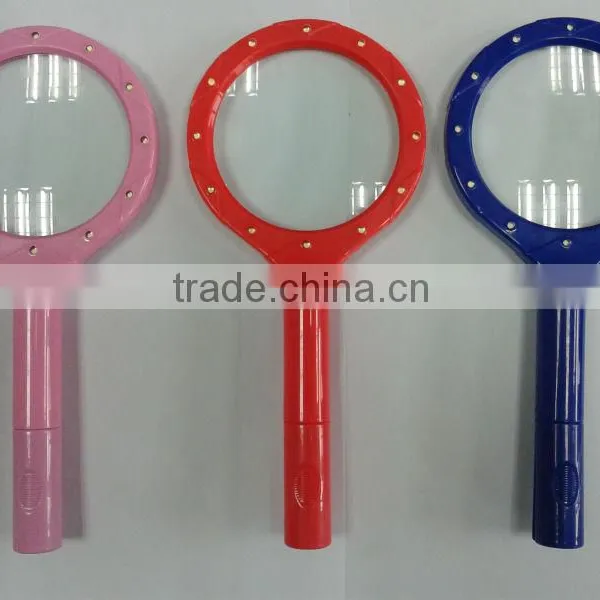 hot sale blue, red and picnk color plastic 12 LED magnifer light 3 power