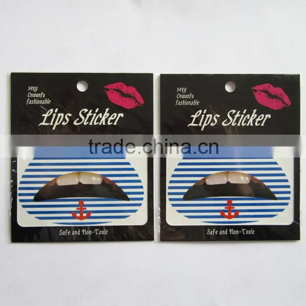 Promotion Gift Blue Mable Temporary Lip Tattoo Non Removable Lip Sticker for Girls Factory photo-4