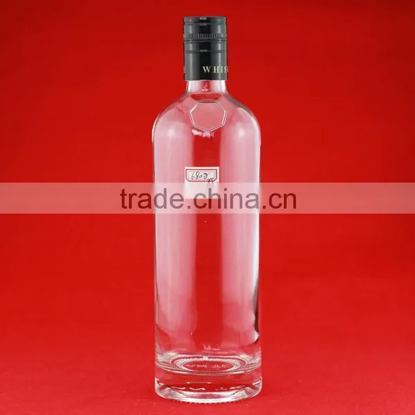 New Design Boston Round Bottle Square Glass Liquor Bottle Liquor Bottle Factory photo-3