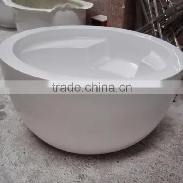 Modern Solid Surface Freestanding Round Bathtub,artificial Marble Freestanding Bath Tub photo-6