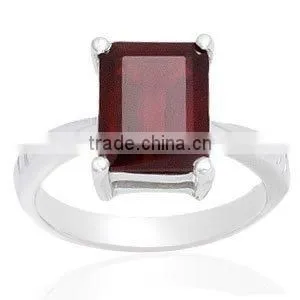 Indian Silver Jewelry, Silver Rings Jewelry, Birthstone Garnet Ring