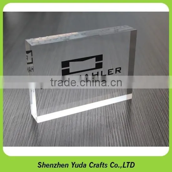 Factory Price Acrylic Logo Blocks With Base Printing Plexiglass Name Plate photo-3