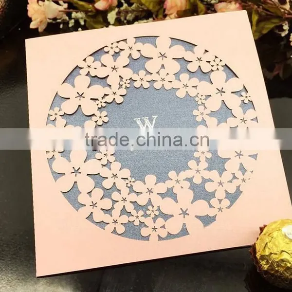 2016 Hot Sale Quality Free Design Custom Laser Cut Inexpensive Wedding Invitation Card photo-3