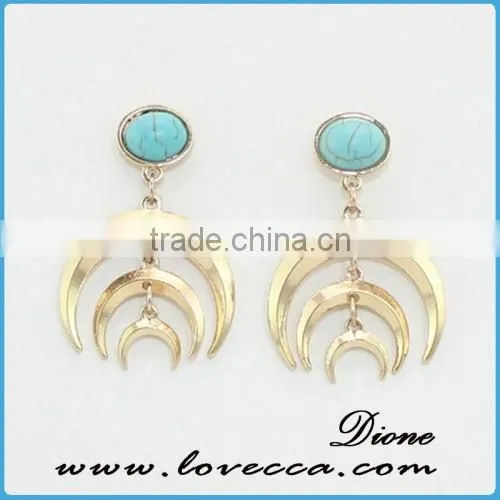 Wholesale Fashion Jewelry Crystal Around Gemstones Charms Brass Stud Earring Jewelry Supplies photo-3