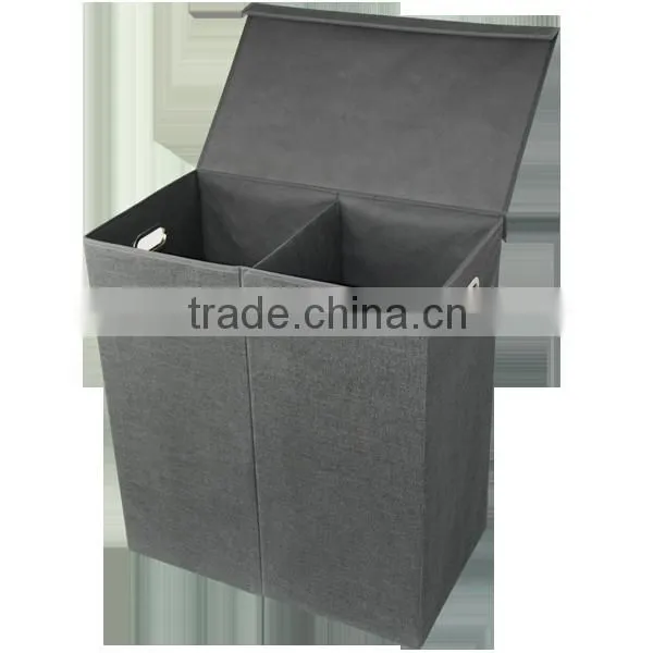 Free-standing White Polyester Folding Laundry Basket, Sturdy White Polyester Laundry Basket photo-6
