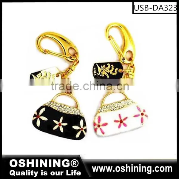 2016 New Product Crystal Bag Shape USB 2.0 Flash Pendrive With Keychain (USB-DA323) photo-4