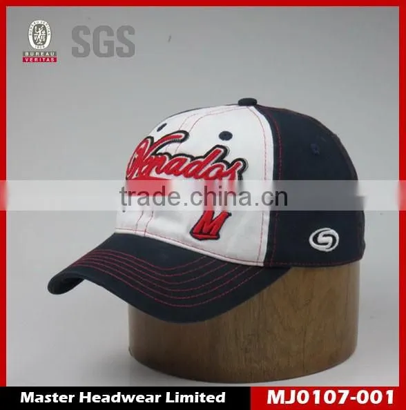 Washed cap with embroidery, bold thread washed cap, high quanlity cap