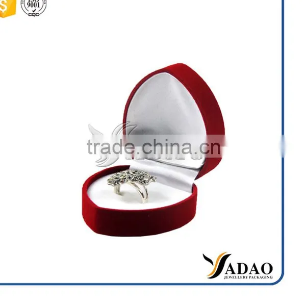 Heart Shaped Wholesales Jewelry Box Velvet Ring Box photo-3