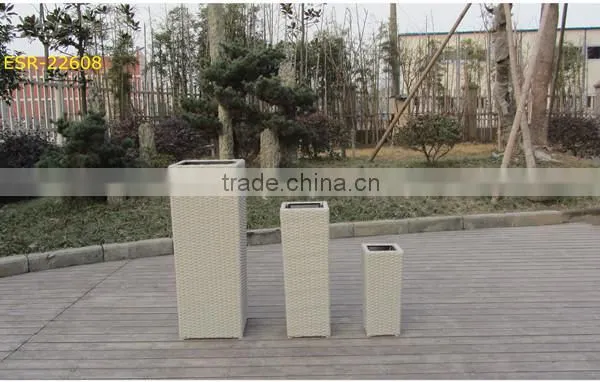 Big Indoor Outdoor Wicker Square Flower Pot photo-2