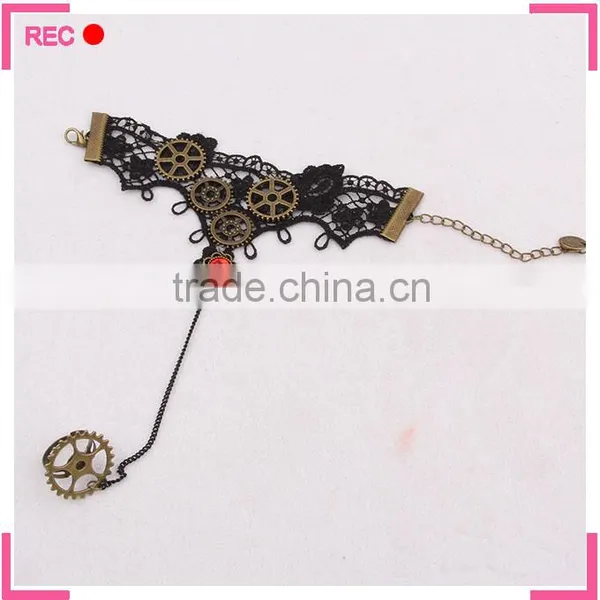 Finger Bracelets for Women, With Gear Finger Chain Ring Bracelet photo-2