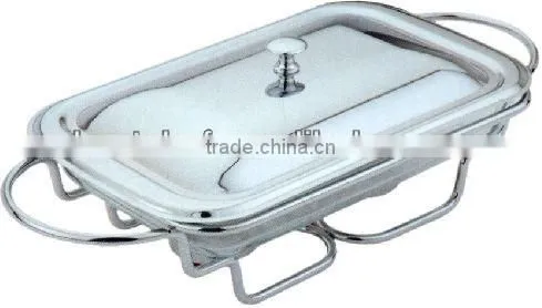 Rect Food Warmers With Chorme Line Stand