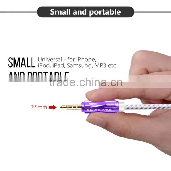 VOXLINK 1m 3-5mm-to-3-5mm-PREMIUM-Braided-Aluminium Jack Aux Stereo Audio Cable Male to Male Extension Cable photo-6