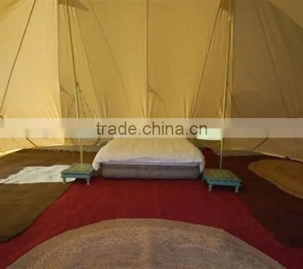 6x4m Waterproof Outdoor Cotton Canvas Luxury Camping Bell Tent photo-5
