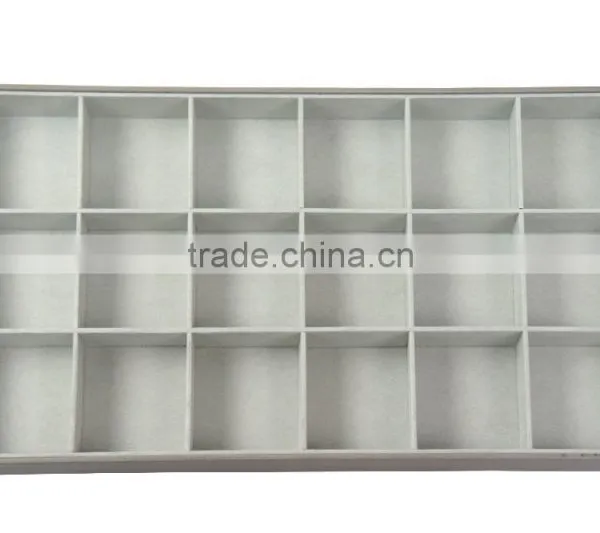 Stock Your Home 18 Compartment Stackable Jewelry Tray With Grey PU Leather photo-2