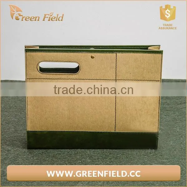 Recycle Washable Kraft Paper Clutch Bag With Woolen Cover photo-2