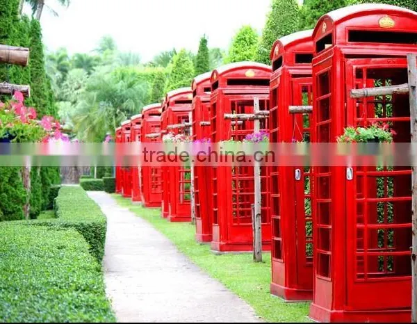 Antique Red Painted Metal Street Telephone Box photo-5