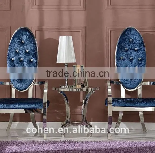 Modern European Style Livingroom High Back Leisure Chair/reception Chair Armchair/ghost Chair With Stripe Fabric photo-4
