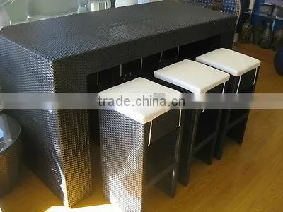 Rattan Modern Space-saving Cube Dining Set for Garden,patio and Outdoor photo-2