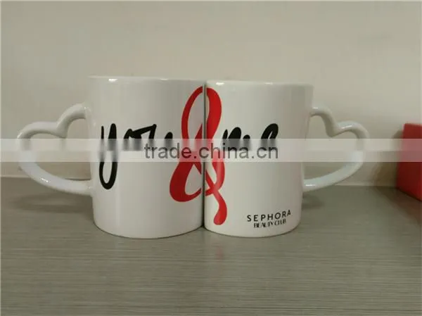 White colour customized logo ceramic coffee mugs