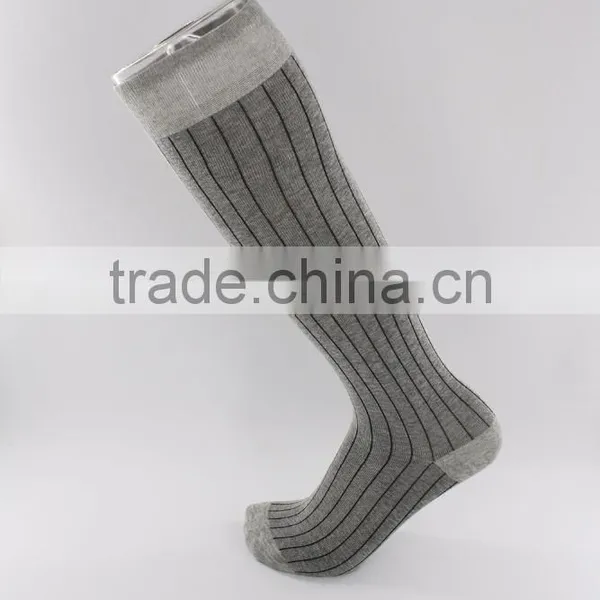 Autumn Winter Combed Cotton Knee High Grey Socks photo-5
