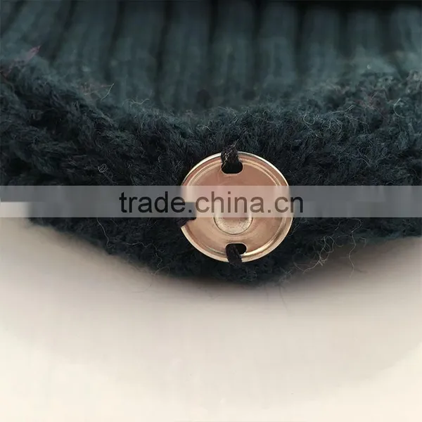 Myfur Navy High Quality Cheap Wool Knit Cap and Hat With Real Raccoon Fur Pompom photo-4