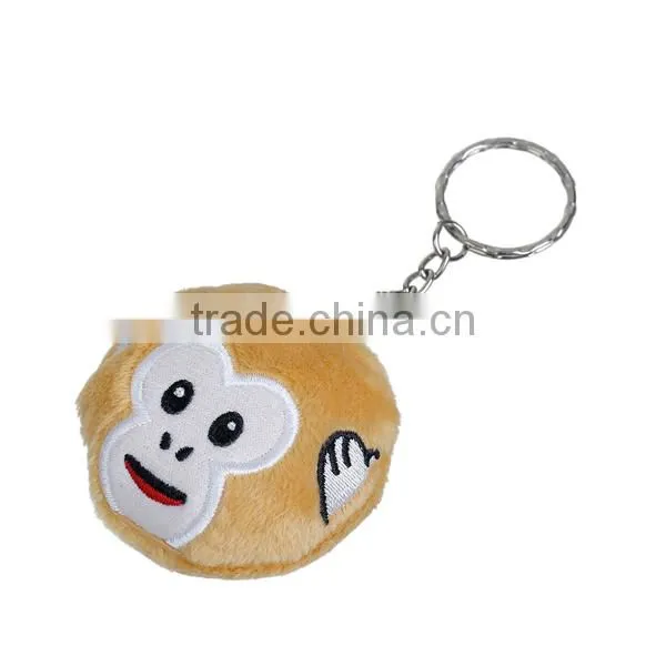 Plush Keychain & Keyring Monkey Animal Silver Tone Brown Emoji Smiley Pattern Carved 11cm x 5.2cm photo-2