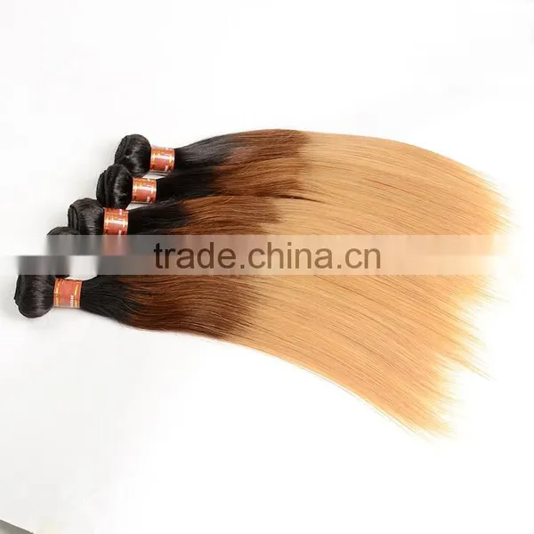 1B/4/27# Ombre Hair Weaves Straight Blonde Malaysian Human Hair Bundles Extension Wholesale photo-2