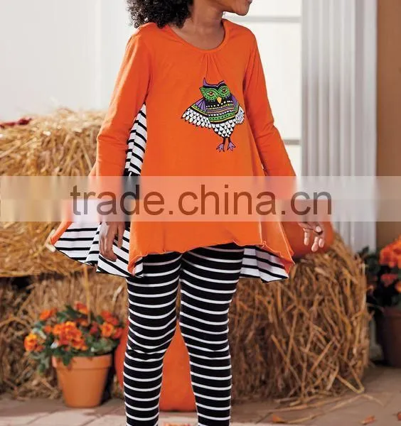 Wholesale Flower Embroidery Halloween Kids Outfits photo-2