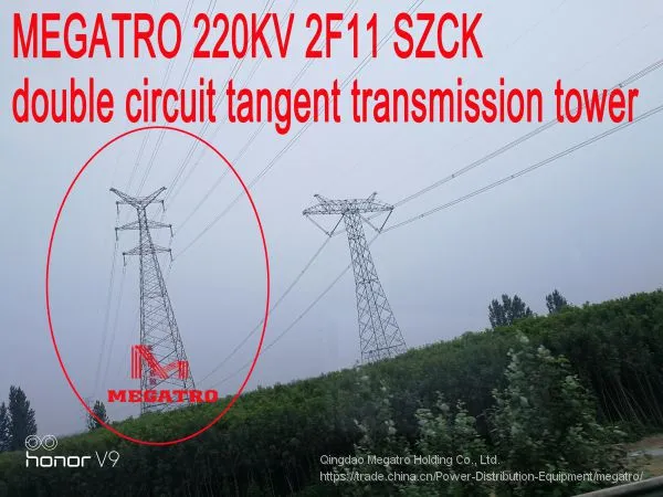 MEGATRO 220KV 2F11 SZCK Double Circuit Tangent Transmission Tower