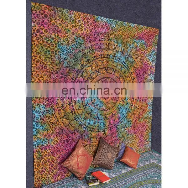 Multicolor Bohemian Hippie 100% Cotton Twin Size Wall Hanging Good Looking Tapestry photo-2