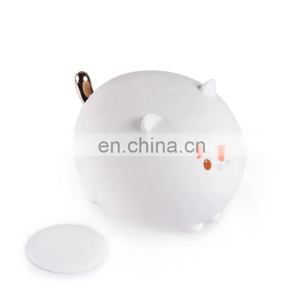 2021 Hot Sell Kid Night Light Rechargeable Led Baby Cat Animal Cartoon Silicone Night Lamp With 7 Colors photo-4