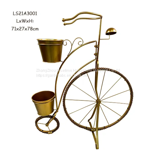 Antique Indoor and Outdoor Wrought Iron Bicycle Planter photo-5
