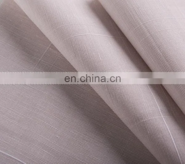High Quality Cotton Linen Stripe Slubbed Custom Fabric for Garment photo-5