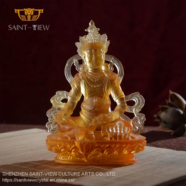 Factory Wholesale Five Ways God of Wealth Crystal Buddhism Statue Figurine photo-5