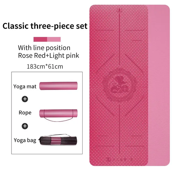 YiShengNuo Classic Three-piece Set Double Layer TPE Yoga Mat Set photo-5