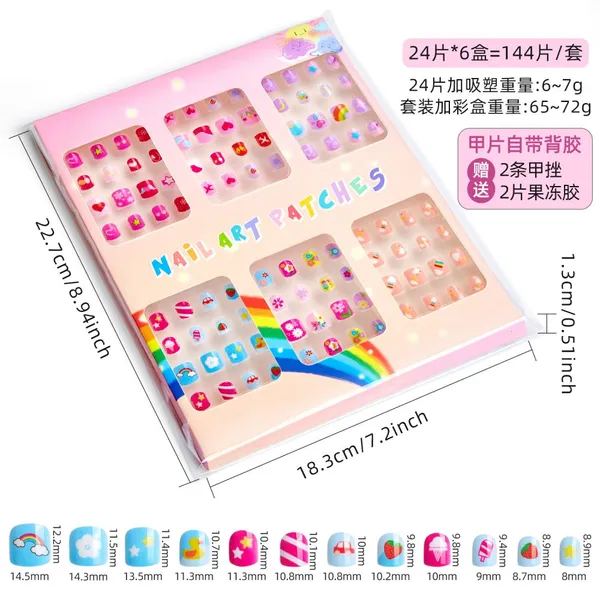 Press-on Nails for Kids With Adhesive Backing – Sweet Princess-Style Pre-Designed False Nails (Perfect for Holidays & Gifts) photo-4