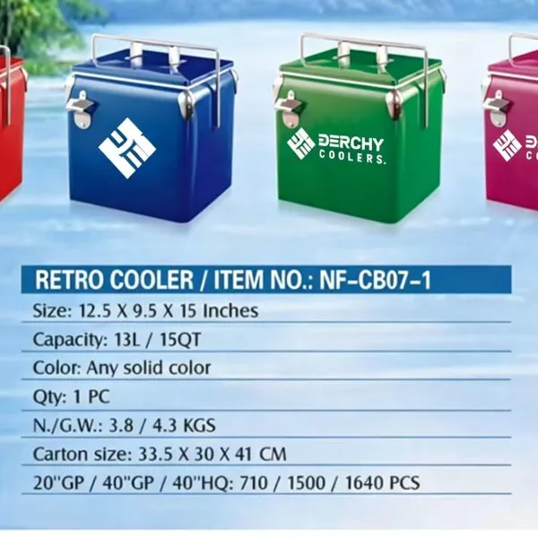 Wholesale 13L Metal Ice Cooler Stainless Steel Thermal Mini Cool Box Outdoor Portable Lunch Drink Cool Chest OEM Accept photo-5