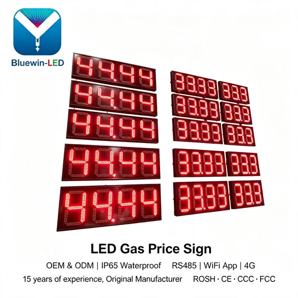Pylon Sign Illuminated Gas Station Digital Signage Petrol Station Fuel Price Sign photo-3