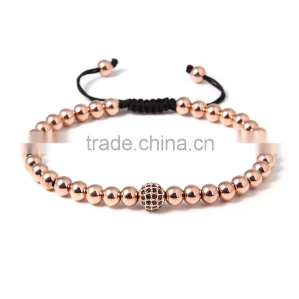 2016 Handmade Newest Designs Rose Gold Beads Bracelets With Buddha Head Beads For Men photo-2