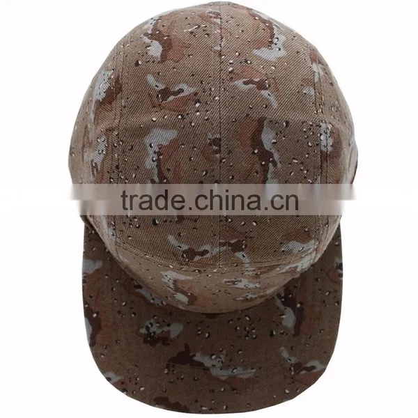 100% Arcylic Flat Brim 5 Panel Camo Military Snapback Cap Wholesale photo-5