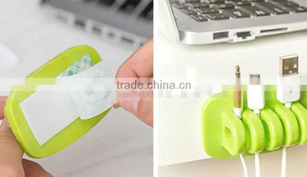 Silicone Desk Wall Adhesive Cable Clip Organizer photo-2