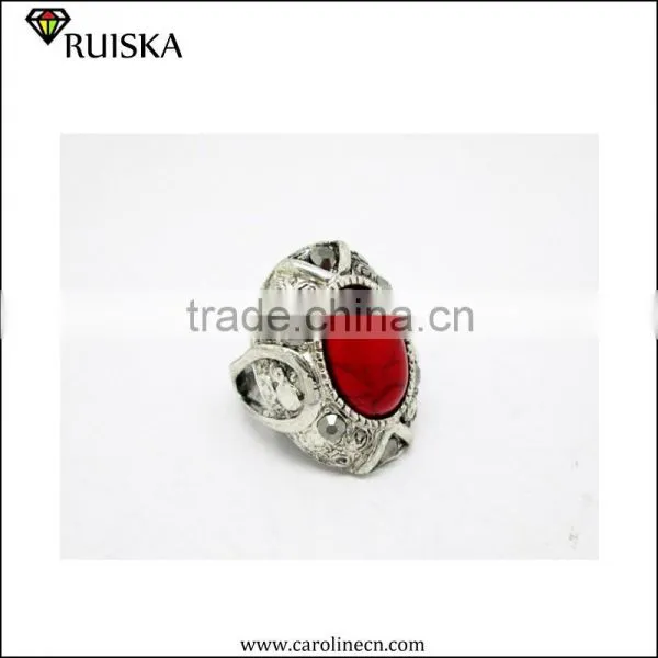 Caroline New Design Vintage Red Turquoise Stone Ring photo-2