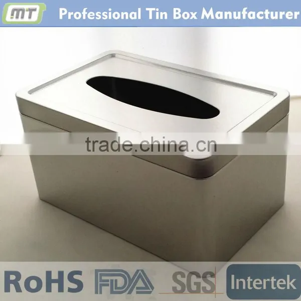 Metal Rectangular Tissue Tin Box for Household Articles