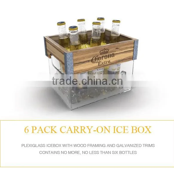 2015 Wooden Ice Bucket Ice Bucket LED Ice Bucket Logo Printing Quality Choice