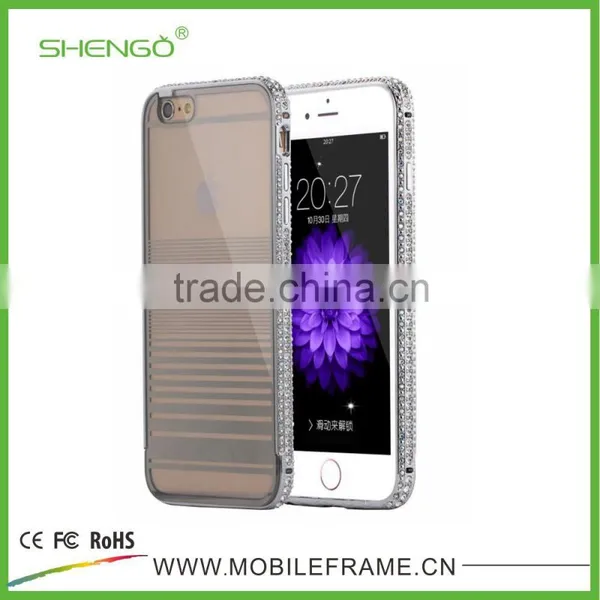 2015 New Design Pc Cover Phone Case With Diamond Metal Bumper photo-2