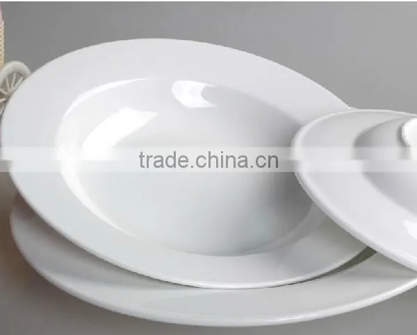 White Color Durable Porcelain Round Flat Plate photo-2
