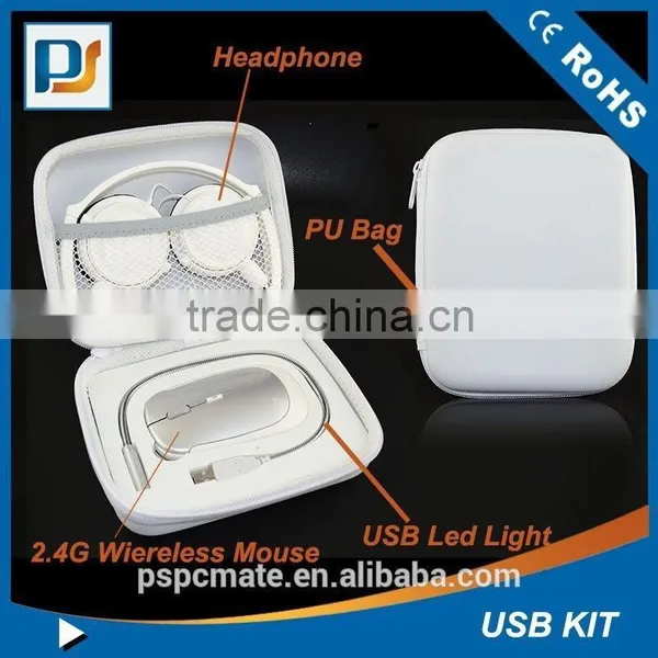 Office Travel Kit With Wireless Mouse / Headphone and USB Light photo-2