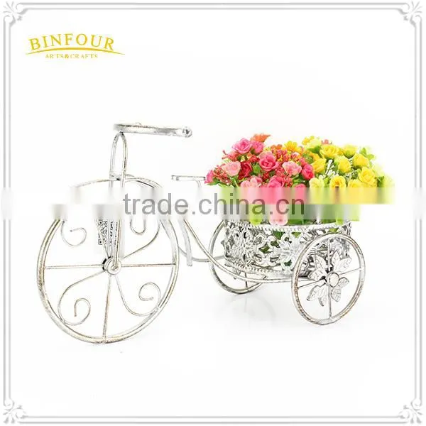 Bike Shape Wire Metal Basket Flower Pot for Gift Home Decoration photo-4