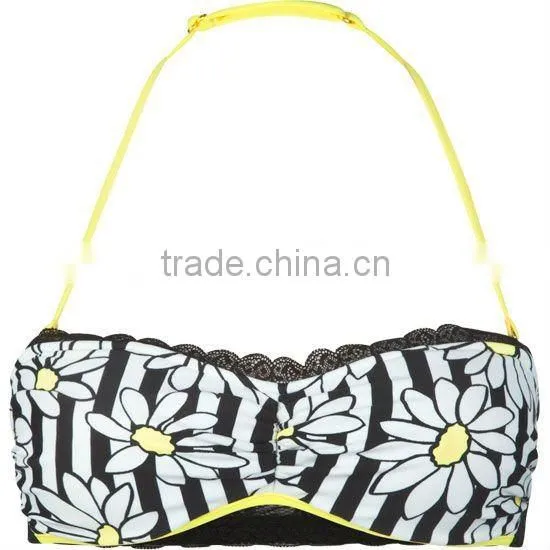 Push up Special Bandeau&Triangle v Bra Top With Exquisite Lace Triangle Bra